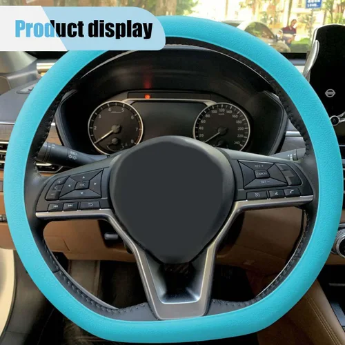 Miniatura 3 de Juego de 3 piezas de fundas de silicona para volante de automóvil - Incluye funda para freno de mano y funda para palanca de cambios y protector