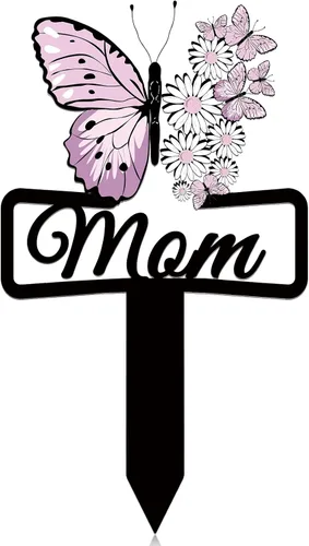 Marcadores conmemorativos para tumbas para mamá, placa conmemorativa de mariposa, estaca de condolencia, estaca de tumba, decoración de cementerio