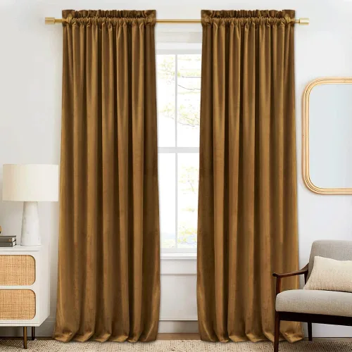 Miniatura 17 de RYB HOME Cortinas de terciopelo verde oliva de 72 pulgadas de largo, cortinas opacas con aislamiento térmico, tratamiento de ventana, decoración
