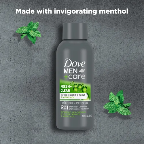 Miniatura 5 de DOVE MEN + CARE Champú y Acondicionador Fortificante 2 en 1 para Cabello Normal a Graso Fresco y Limpio con Cafeína Ayuda a Fortalecer el Cabello