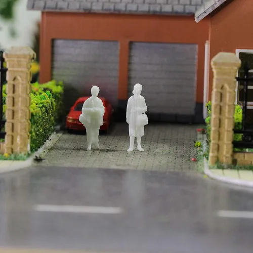 Miniatura 5 de Pasajero arquitectónico blanco sin pintar 200PCS 1:87 HO Escala Modelo Figuras de pie P8705B-200-AMUS