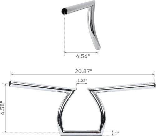 Miniatura 3 de TCMT Manillar de Arrastre Cromado Compatible con Todas las Motocicletas de Barra Z de 1 Pulgada Honda Yamaha Suzuki Kawasaki Triumph BSA Indian