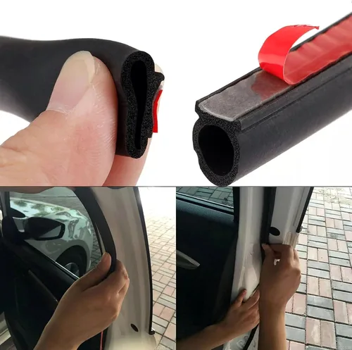 Miniatura 5 de Burlete de goma resistente en forma de D de 1/2 x 7/16 pulgadas, con sello de goma hueco con tira de junta de puerta de bombilla (autoadhesivo)