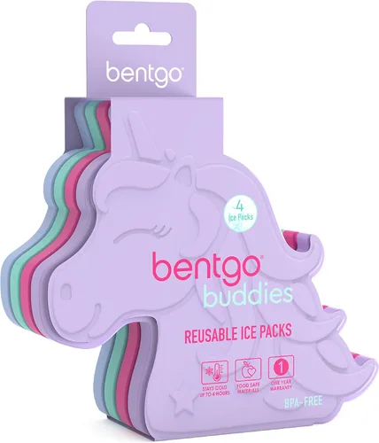 Miniatura 7 de Bentgo Buddies Paquetes de Hielo Reutilizables - Delgados para Loncheras, Bolsas y Hieleras Multicolor Paquete de 4 (Unicornio)