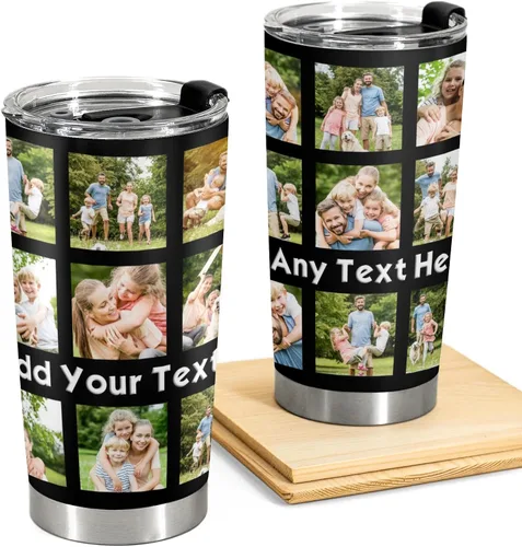 Miniatura 2 de Taza personalizada con foto y texto para hombres y mujeres, regalo para papá, mamá, familias y amigos, taza de viaje con foto e imagen