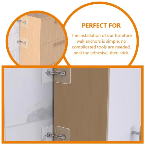 Miniatura 3 de Cabilock Ganchos adhesivos para muebles de pared, anclaje de pared, anclajes de punta autoadhesiva para TV