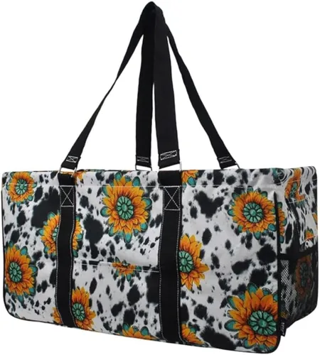 Miniatura 346 de NGIL Bolsa de comestibles reutilizable extra grande plegable de gran tamaño para comestibles, almacenamiento, picnic, playa, Bronco-negro occidental