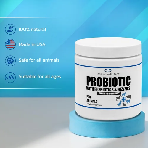 Miniatura 6 de Probióticos para perros y gatos - Polvo de enzimas y prebióticos para mascotas formulado por veterinarios para la salud digestiva, intestinal e