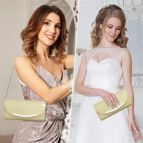 Miniatura 6 de Bolsos de mano para mujer, lentejuelas brillantes, sobre con purpurina, bolsa de noche, formal, boda, fiesta, bolso de mano