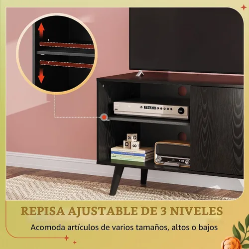 Miniatura 4 de WLIVE Soporte de TV para televisores de 40 pulgadas, pequeño centro de entretenimiento con gabinete de almacenamiento, soportes de TV modernos
