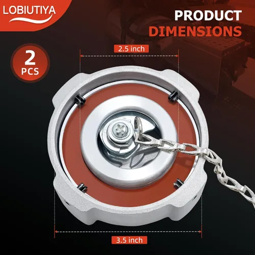 Miniatura 3 de Paquete de 2 tapas de depósito de combustible hembra de 3 pulgadas con bloqueo de giro de 1/4, compatible con Freightliner Century 112, Cascadia