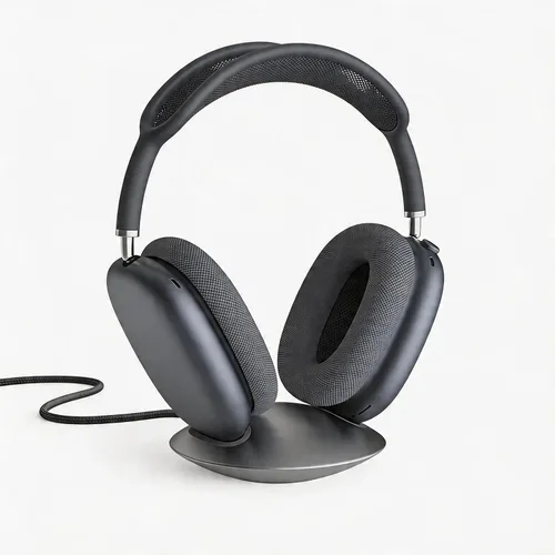 Soporte de auriculares de aluminio con base de carga para AirPods Max, base de metal mecanizada por CNC, puerto de carga magnético intercambiable
