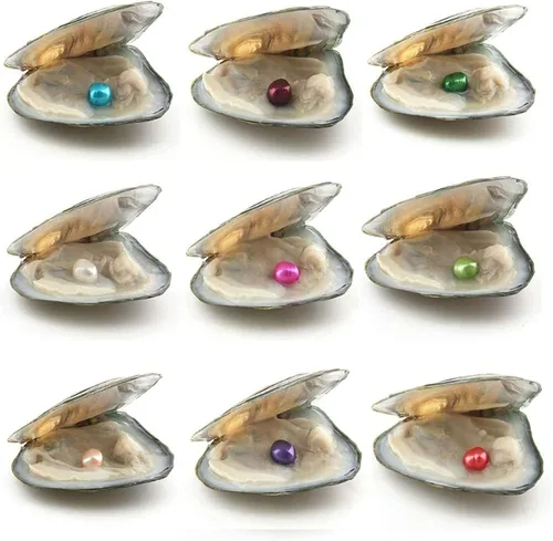 Miniatura 7 de Bubchen Kit de fabricación de collar de perlas preciosas, ostras con perlas en el interior, juego de regalo de collar de amor, colgante de jaula