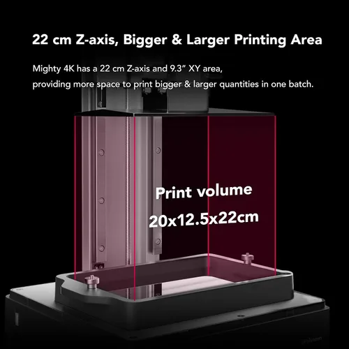 Miniatura 3 de Phrozen Sonic Mighty 4K - Impresora 3D de resina LCD grande, volumen de impresión 7.9 x 4.9 x 8.7 pulgadas, pantalla LCD mono mono de 9.3" y eje Z
