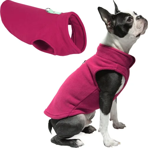 Miniatura 2 de Gooby - Chaleco de tejido polar para perro, ropa de invierno para perros pequeños, para uso en interiores y exteriores Fucsia