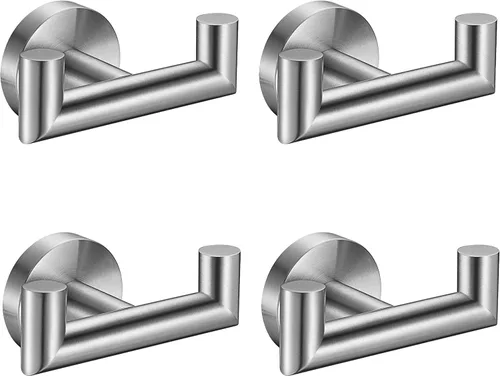 Miniatura 8 de Ganchos para toallas para baños, gancho negro mate para toallas de cocina y baño, gancho de acero inoxidable SUS304, ganchos dobles resistentes