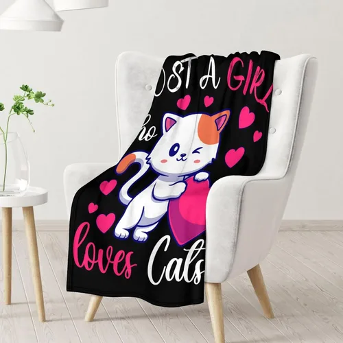 Miniatura 2 de Manta de gato para regalo, 30 x 40 pulgadas, bonita manta de gato para niños, mantas negras de felpa suave y esponjosa para sofá, oficina