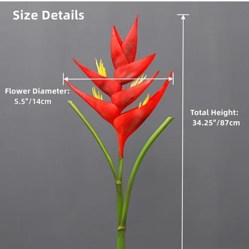 Miniatura 2 de XZJMY Bird of Paradise Plantas verdes, flores artificiales, 34.2 pulgadas, ramo de flores artificiales grandes y elegantes adecuado para decoración