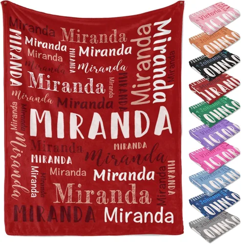 Miniatura 22 de Manta personalizada con texto y nombre para adultos y niños, regalo para cumpleaños, boda, día de San Valentín (30 x 40 pulgadas)