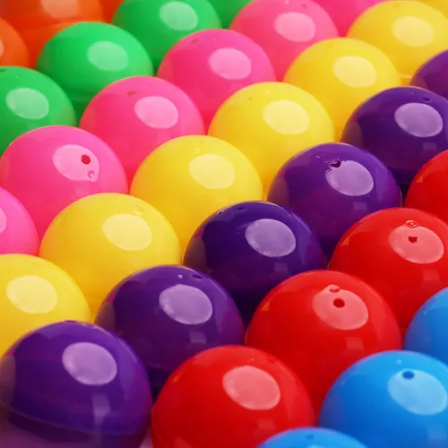 Miniatura 13 de Entervending Cápsulas redondas vacías de color transparente de 2 pulgadas, 50 unidades, 7 colores, cápsula para máquinas de chicles de juguete