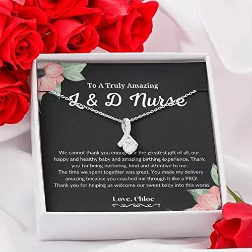 Miniatura 5 de Joyería para tarjetas de mensaje regalos personalizados, regalo para enfermera, trabajo y parto, collar de enfermera, regalo para trabajo y parto