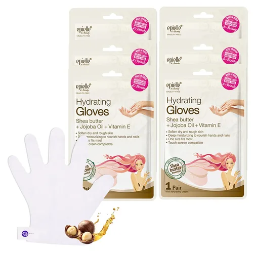Miniatura 12 de Epielle Máscara Hidratante para Pies 6 Pares, Alivia y Suaviza con Manteca de Karité y Aceite de Jojoba, Calcetines Hidratantes Profundos para Pies