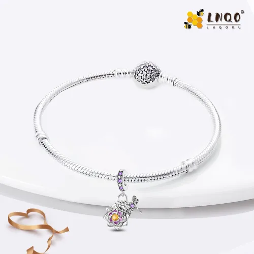Miniatura 84 de LNQOBU Happy Life - Colgante para pulseras de abalorios, plata de ley 925 para mujer (con un espaciador de cuentas)