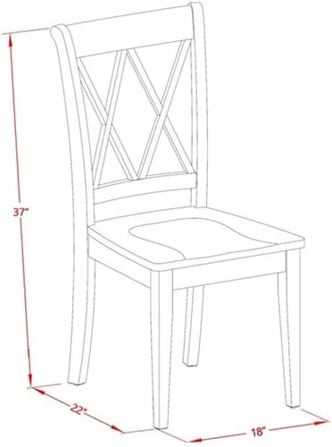 Miniatura 6 de East West Furniture BOCL3-LWH-W - Juego de muebles de comedor de 3 piezas que contiene una mesa de comedor redonda y 2 sillas de asiento de madera