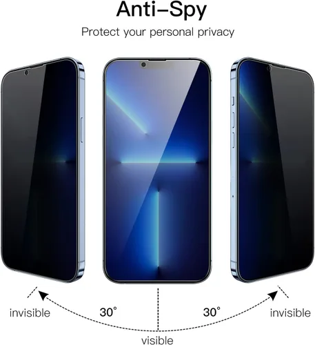 Miniatura 2 de JETech Protector de pantalla de privacidad de cobertura completa para iPhone 13 Pro Max de 6.7 pulgadas, película de vidrio templado antiespía