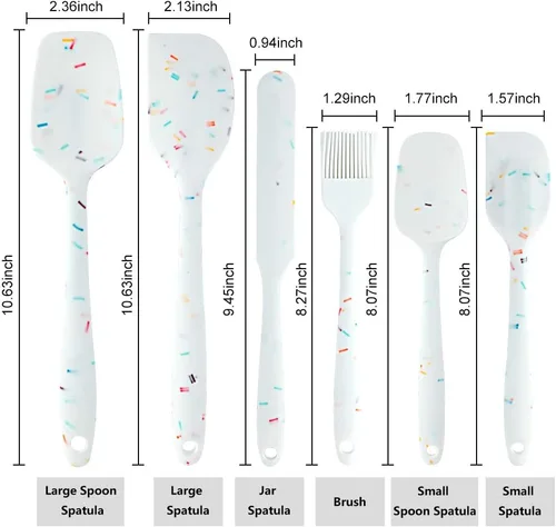 Miniatura 4 de SHEbaking Juego de espátulas de silicona para freidora de aire y muffins, juego de 6 piezas