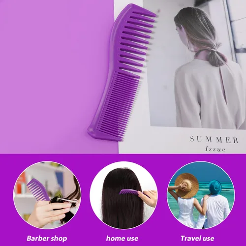 Miniatura 4 de 2 peines para el cabello, peine de plástico para peinado, dientes grandes y dientes finos, peine de peluquería para hombres y mujeres, peinado