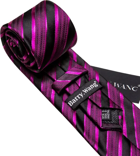 Miniatura 309 de Barry.Wang Juego de corbatas para hombre, corbata de seda a rayas, tejido a cuadros, gemelos formales, negocios, boda