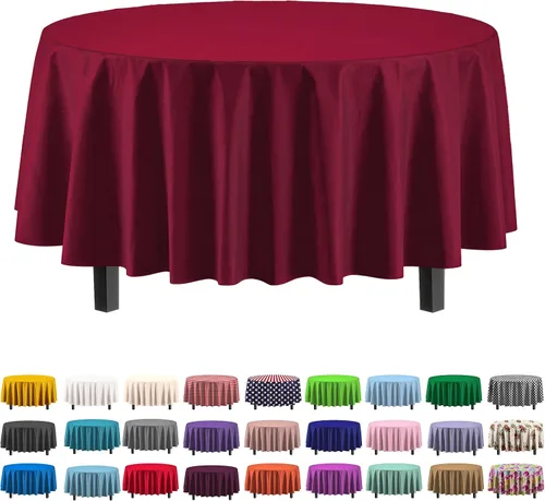 Miniatura 23 de Party Solids Paquete de 4 manteles de plástico color azul aguamarina, 54 x 108 pulgadas, mantel desechable para fiestas y pícnics