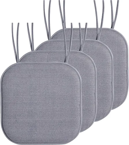 Miniatura 50 de Elegant Comfort Fundas de cojín para silla con lazos y parte trasera de goma antideslizante, espuma viscoelástica gruesa, almohadilla de cojín