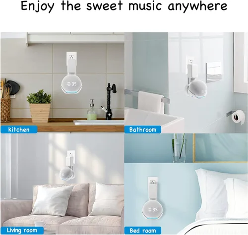 Miniatura 7 de ZUOLACO Soporte de pared para Dot 4ª/5ª generación, colgador de salida para Dot 4ª/5ª generación, soporte de altavoz inteligente, accesorios