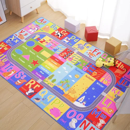 Miniatura 8 de Alfombra para Niños para Sala de Juegos, Aula, Alfombras de Juego del Alfabeto ABC y Números para Niños Pequeños, Tapete de Piso Educativo de 4x6