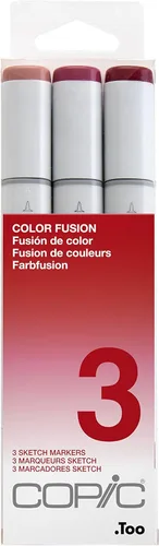 Copic Marcador de fusión de color de boceto, CSCF 3, paquete de 3, rojo