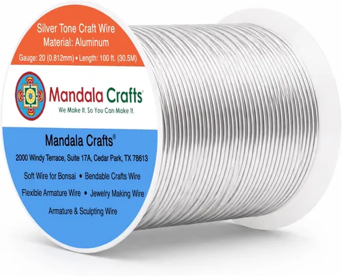 Miniatura 334 de Mandala Crafts - Alambre de aluminio anodizado de 8 calibre para hacer joyas - 9.75 m de alambre flexible negro colorido - Flexible para bonsái