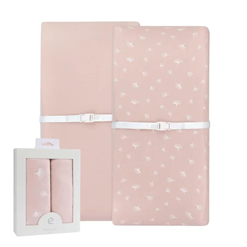 Ely's & Co. Funda para cambiador, sábanas para cambiador de pañales, paquete de 2, juego de sábanas para cunas para bebés, 100% algodón de punto