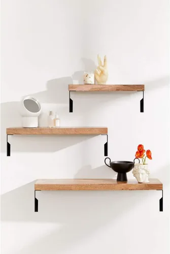 Miniatura 6 de Soportes flotantes para estantes de 6 pulgadas para tablero de 6 a 8 pulgadas, soportes decorativos curvados de ángulo plano, estantes industriales