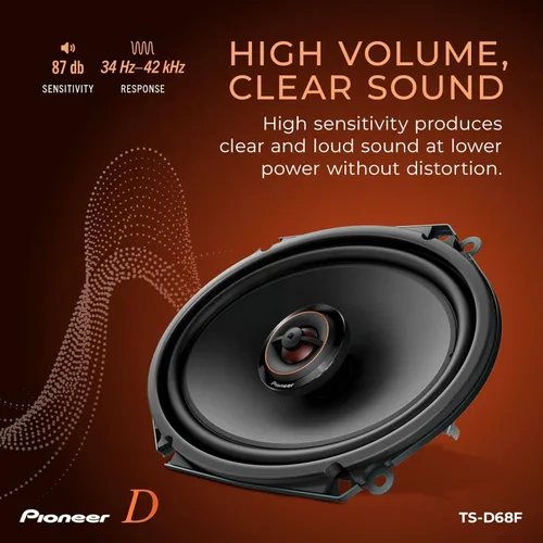 Miniatura 5 de PIONEER Serie D TS-D68F - Altavoces de 2 vías de 6 x 8 pulgadas (par) - 280 W máximo, sonido equilibrado + agudos suaves, actualización ideal