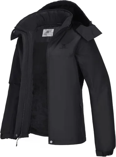 Miniatura 3 de GOLDEN CAMEL Chaqueta de esquí de invierno para mujer, impermeable, resistente al viento, con capucha, para snowboard, para exteriores