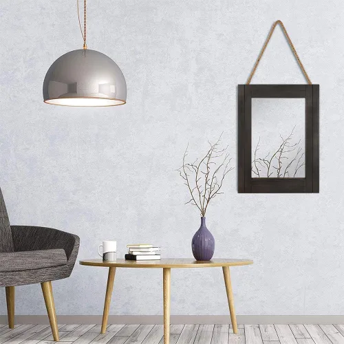 Miniatura 3 de Espejo de pared rectangular para baño, decoración de madera blanca envejecida con cuerda para colgar para decoración rústica del hogar, tocador