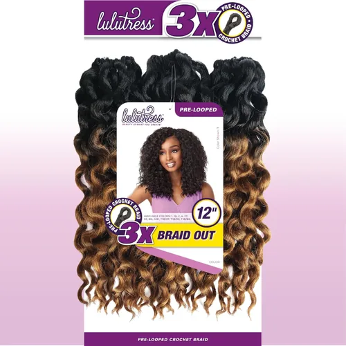 Miniatura 4 de Sensationnel Lulutress - Cabello trenzado de ganchillo – 3 trenzas de 12 pulgadas prefabricadas para bricolaje, todas las rastas sintéticas 2 MARRÓN