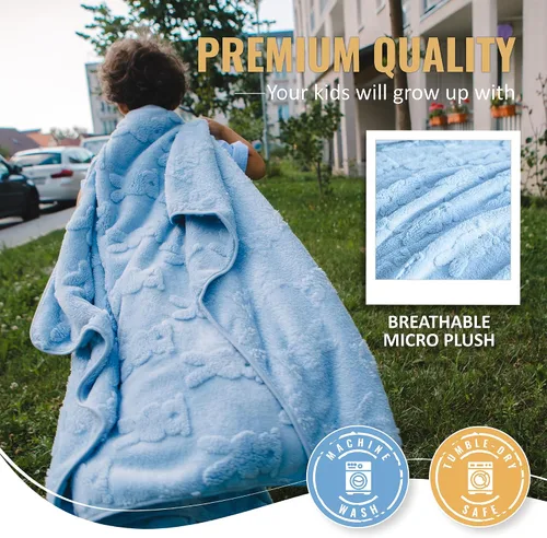 Miniatura 5 de BOACAY Manta de viaje para niños pequeños para avión, automóvil, manta suave para niños para guardería, almohada para niñas, niños con clip