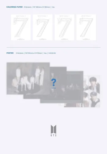 Miniatura 6 de Bighit Ent BTS BANGTAN BOYS - MAPA DEL ALMA : 7 [ver.4] Álbum+Póster plegado+Juego de tarjetas fotográficas adicionales