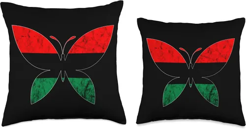 Miniatura 3 de Pan African Pride Black History Pan African UNIA Flag Black History Afro-American Butterfly Throw Pillow, 16x16, Multicolor
