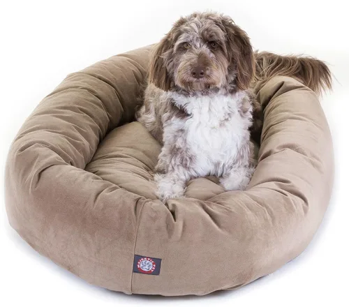 Miniatura 28 de Majestic Pet Cama para Perros Grandes Lavable de 40 Pulgadas, Mueble Ortopédico en Forma de Donut para Perros Grandes, Almohadilla y Alfombra de Gris