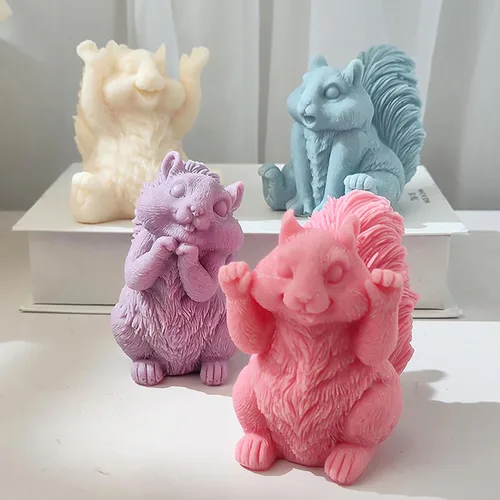 Miniatura 2 de Molde de vela de ardilla, moldes de silicona de fundición de resina para decoración del hogar y fabricación de velas, molde en espiral de onda