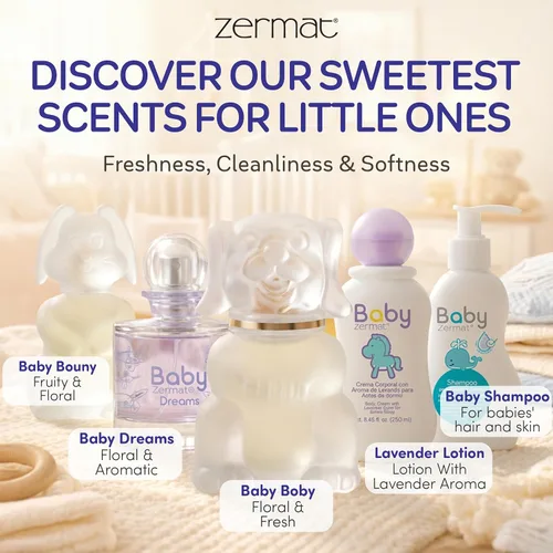 Miniatura 8 de Zermat Boby - Perfume unisex de colonia para bebé, fórmula hipoalergénica y suave, de larga duración, en polvo, limpio, floral con flores blancas